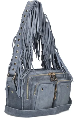 Nunoo Dames, Tassen, Blauw, Maat: ONE Size Suède
