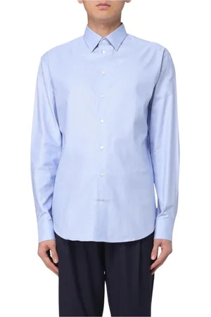 Emporio Armani Heren, Overhemden, Blauw, Maat: L Katoen