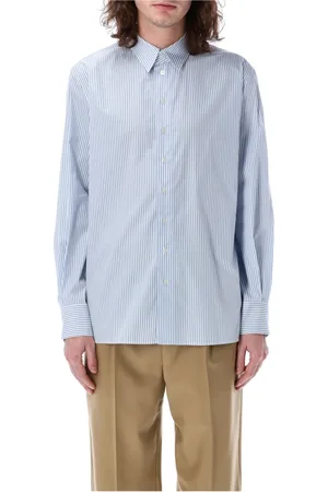 Saint Laurent Heren, Overhemden, Blauw, Maat: M Katoen