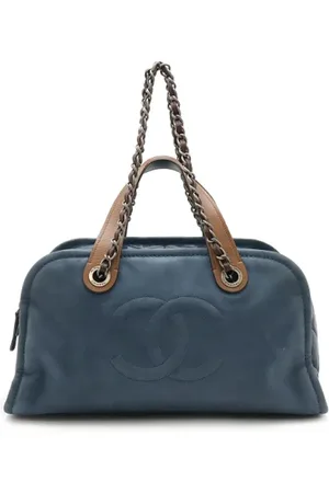 CHANEL Dames, Pre-owned, Blauw, Maat: ONE Size Leer