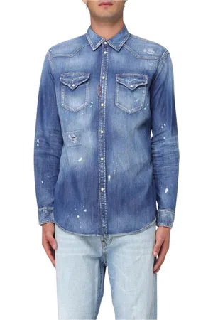 Dsquared2 Heren, Overhemden, Blauw, Maat: L Denim