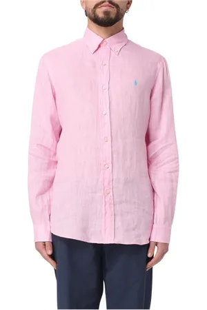 Ralph Lauren Heren, Overhemden, Roze, Maat: 2XL Linnen