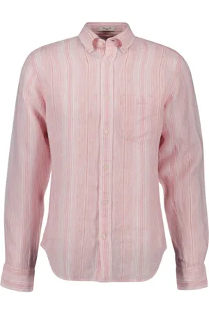GANT Heren, Overhemden, Roze, Maat: 2XL Linnen