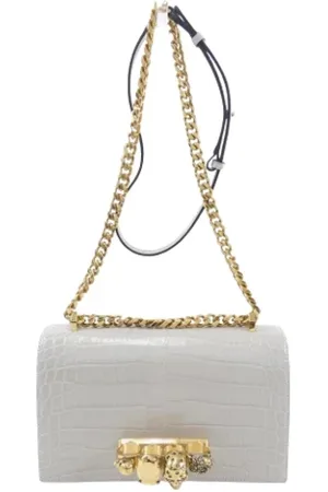 Alexander McQueen Dames, Pre-owned, Grijs, Maat: ONE Size Leer