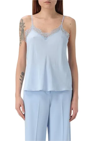 Patrizia Pepe Dames, Tops, Blauw, Maat: XS Viscose