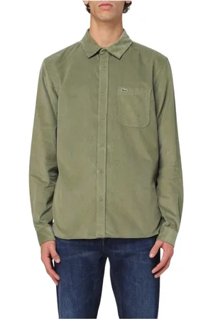 Lacoste Heren, Overhemden, Groen, Maat: 2XL Corduroy