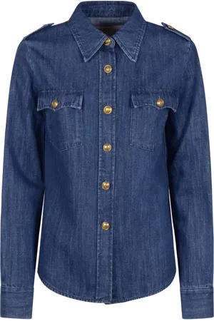 VALENTINO Dames, Blouses & Shirts, Blauw, Maat: XS Denim