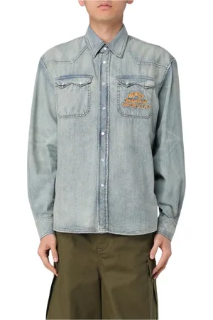 Kenzo Heren, Overhemden, Blauw, Maat: M Denim