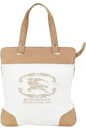Burberry Dames, Pre-owned, Wit, Maat: ONE Size Leer