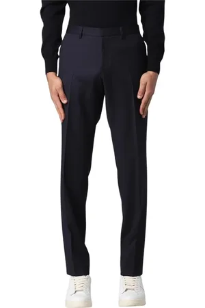 HUGO BOSS Heren, Broeken, Blauw, Maat: L Wol