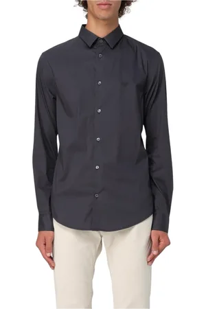 Emporio Armani Heren, Overhemden, Grijs, Maat: 2XL Katoen