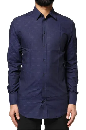 Dolce & Gabbana Heren, Overhemden, Blauw, Maat: 4XS Katoen
