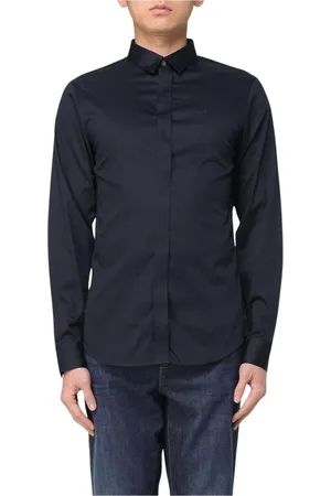 Armani Exchange Heren, Overhemden, Blauw, Maat: L Katoen