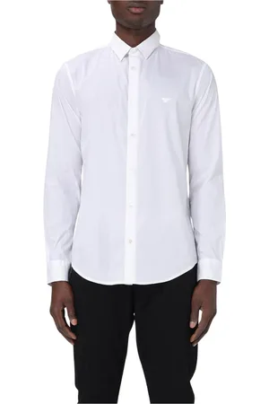 Emporio Armani Heren, Overhemden, Wit, Maat: L Katoen