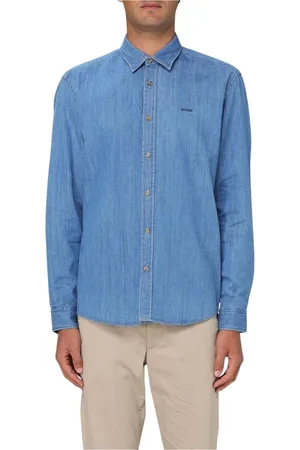 HUGO BOSS Heren, Overhemden, Blauw, Maat: S Denim