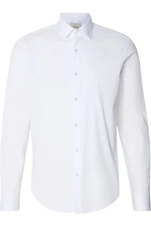 Calvin Klein Heren, Overhemden, Wit, Maat: XL Katoen