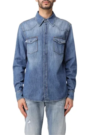 Dolce & Gabbana Heren, Overhemden, Blauw, Maat: M Denim