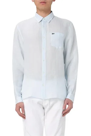 Lacoste Heren, Overhemden, Blauw, Maat: 3XL Linnen