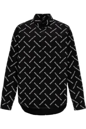 Balenciaga Heren, Overhemden, Zwart, Maat: 3XS Katoen
