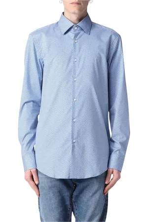 HUGO BOSS Heren, Overhemden, Blauw, Maat: 3XL Katoen