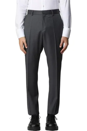 HUGO BOSS Heren, Broeken, Grijs, Maat: S Wol