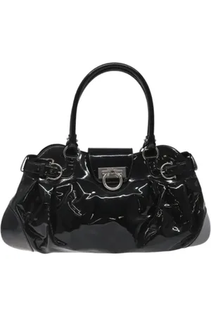 Salvatore Ferragamo Dames, Pre-owned, Zwart, Maat: ONE Size Leer