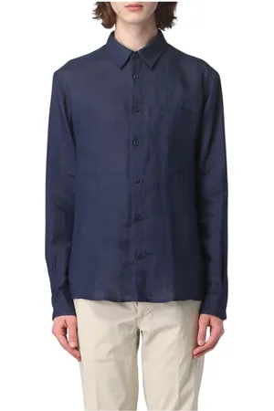 A.P.C. Heren, Overhemden, Blauw, Maat: L Linnen