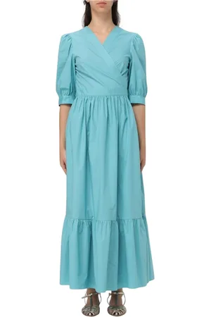 Twin-Set Dames, Jurken, Blauw, Maat: S Katoen