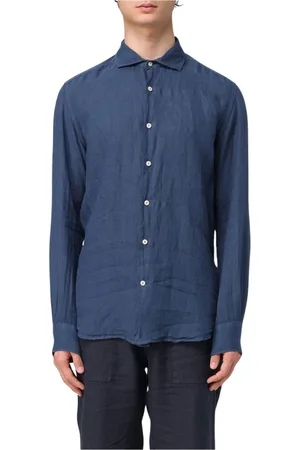 MC2 SAINT BARTH Heren, Overhemden, Blauw, Maat: XL Linnen