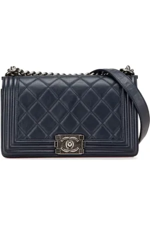 CHANEL Dames, Pre-owned, Blauw, Maat: ONE Size Leer