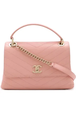 CHANEL Dames, Pre-owned, Roze, Maat: ONE Size Leer