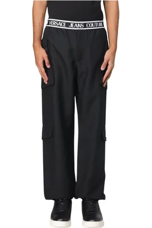 VERSACE Heren, Broeken, Zwart, Maat: M