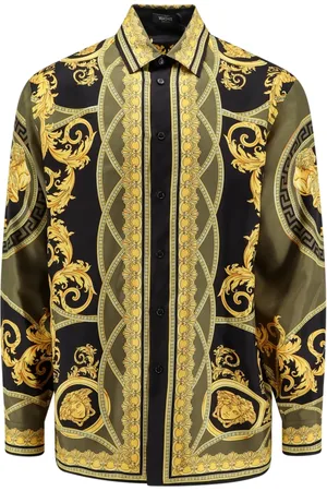 VERSACE Heren, Overhemden, Veelkleurig, Maat: S Zijde