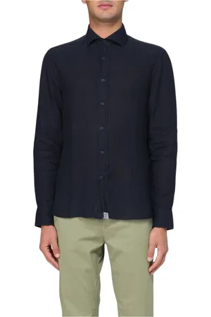 Peuterey Heren, Overhemden, Blauw, Maat: M Linnen