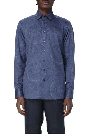 Etro Heren, Overhemden, Blauw, Maat: L Katoen