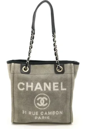 CHANEL Dames, Pre-owned, Grijs, Maat: ONE Size Leer