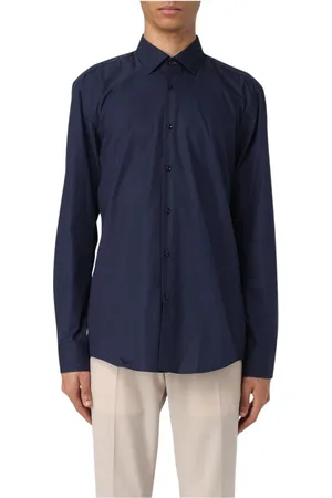 HUGO BOSS Heren, Overhemden, Blauw, Maat: S Katoen