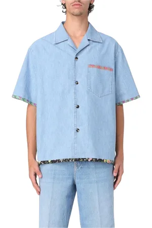 VALENTINO Heren, Overhemden, Blauw, Maat: M Denim
