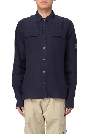 C.P. Company Heren, Overhemden, Blauw, Maat: S Linnen