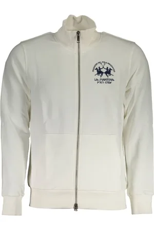 La Martina Heren, Sweatshirts & Hoodies, Wit, Maat: M Katoen