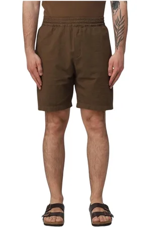 Paolo Pecora Heren, Korte broeken, Bruin, Maat: XL Linnen
