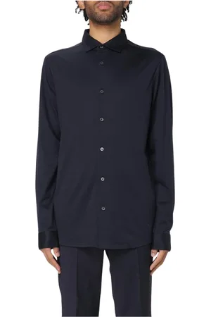 Emporio Armani Heren, Overhemden, Blauw, Maat: XL Katoen