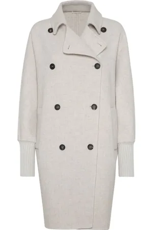 Brunello Cucinelli Dames, Mantels, Grijs, Maat: M Kasjmier