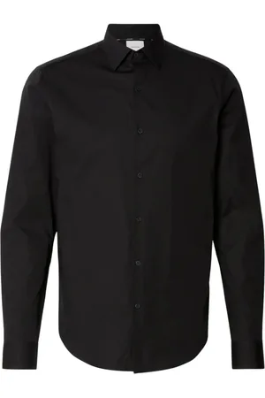 Calvin Klein Heren, Overhemden, Zwart, Maat: XL Katoen