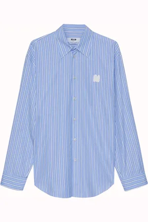 Msgm Heren, Overhemden, Blauw, Maat: XL