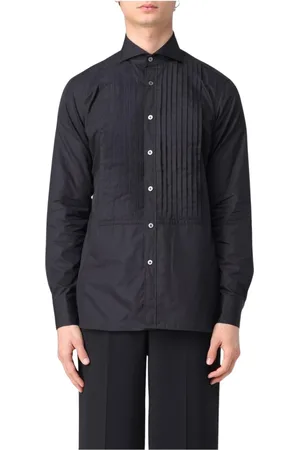 LARDINI Heren, Overhemden, Zwart, Maat: 3XS Katoen