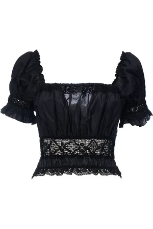 ERMANNO SCERVINO Dames, Blouses & Shirts, Zwart, Maat: M Katoen