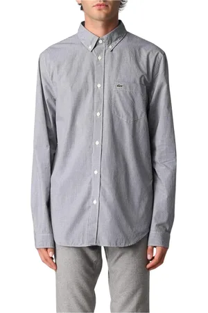 Lacoste Heren, Overhemden, Grijs, Maat: 3XL Katoen