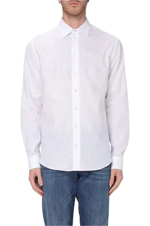 Emporio Armani Heren, Overhemden, Wit, Maat: XL Linnen
