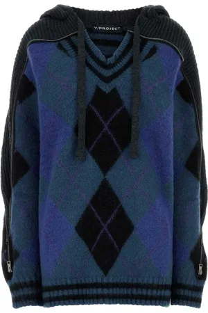 Y / PROJECT Dames, Truien, Blauw, Maat: 2XS Katoen